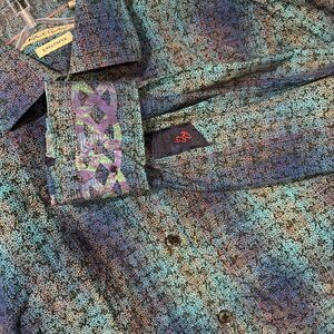 Robert Graham Exclusive Shirt Tailored Fit Long Sleeve Button Up Flip Cuff Large
